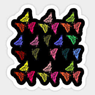 Colorful Butterfly Line Art Sticker